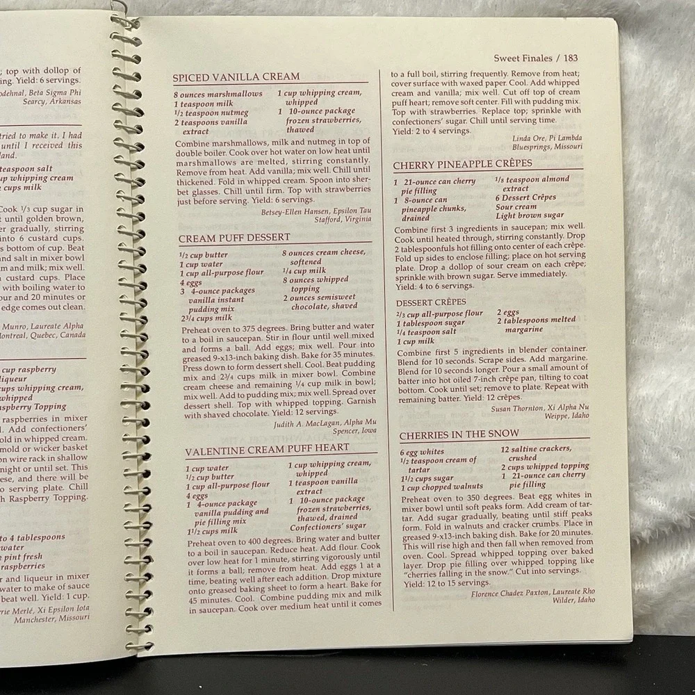 Beta Sigma Phi Celebrations Cookbook 1990 Spiral Recipes Crafts Decorations Book